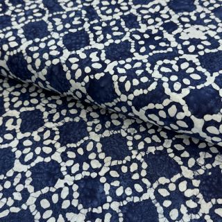 Cotton fabric BATIK NEW INDIGO design D