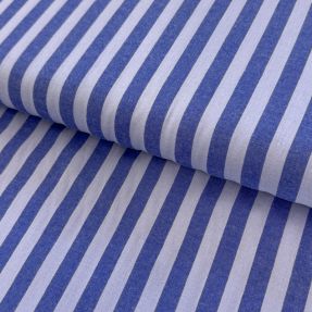 Cotton fabric YARN DYED BIG Stripes blue