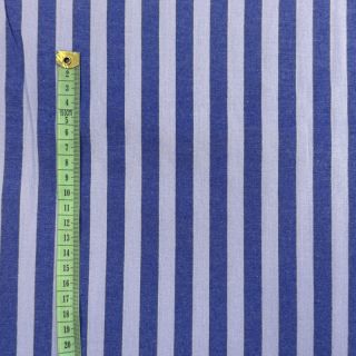 Cotton fabric YARN DYED BIG Stripes blue