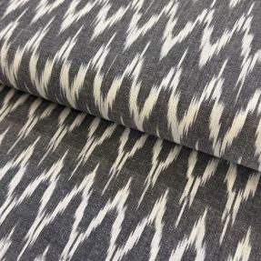 Cotton fabric IKAT grey design A