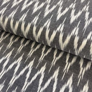 Cotton fabric IKAT grey design A