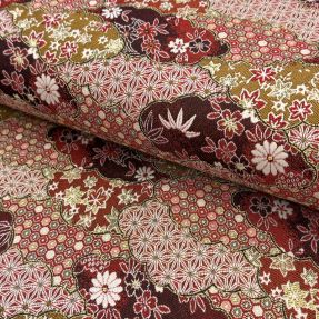 Decoration fabric jacquard Nuage allover rouge