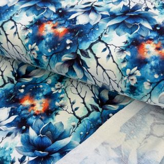 Sweat fabric Fantasy flowers design C digital print