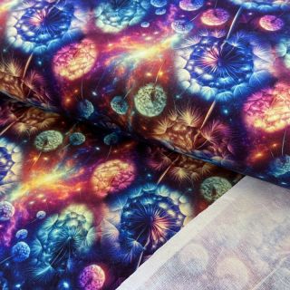 Sweat fabric Fantasy flowers design A digital print