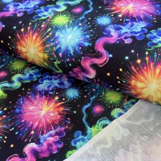 Sweat fabric Fire works design C digital print