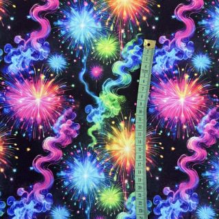 Sweat fabric Fire works design C digital print