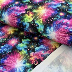 Sweat fabric Fire works design A digital print