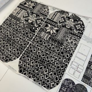 Sweat fabric Winter knit PANEL SET FOR ADULTS digital print