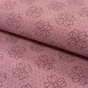 Corduroy STRETCH Circle flower old pink