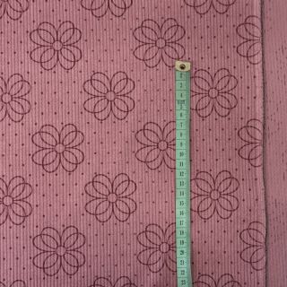 Corduroy STRETCH Circle flower old pink