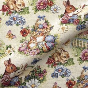 Decoration fabric GOBELIN PREMIUM Blossom Bunny Garden