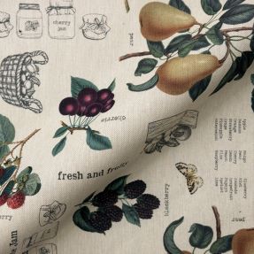 Decoration fabric premium Linenlook Redfruit Jam Recipe digital print