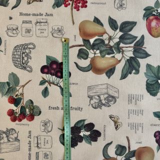 Decoration fabric premium Linenlook Redfruit Jam Recipe digital print