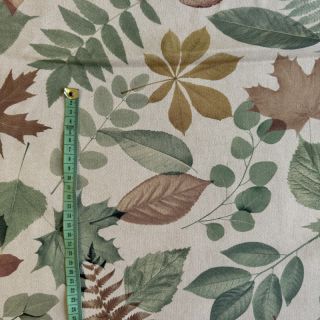 Decoration fabric premium Linenlook Coloured Leaf Mix digital print