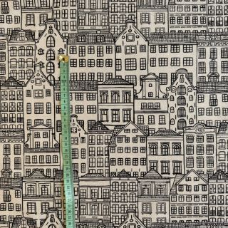 Decoration fabric Linenlook Townhouse Fine Line