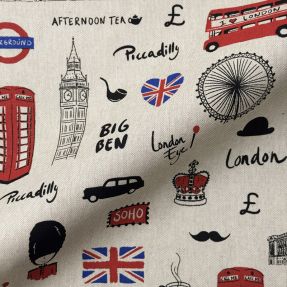 Decoration fabric Linenlook London Icon City