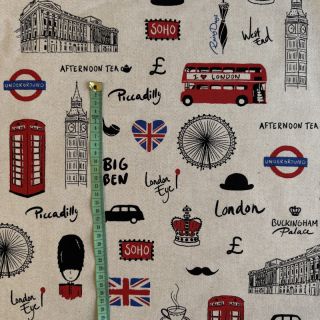 Decoration fabric Linenlook London Icon City