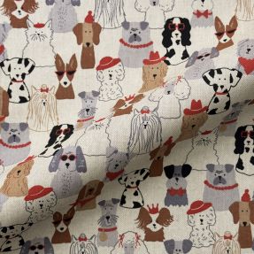 Decoration fabric Linenlook Dog Dress Up