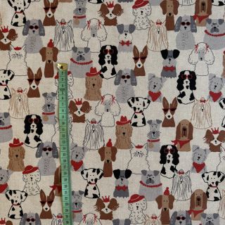 Decoration fabric Linenlook Dog Dress Up