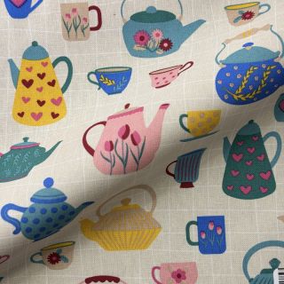 Decoration fabric premium Happy Teapot Party