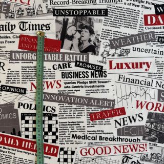 Decoration fabric premium Newspaper Headlines