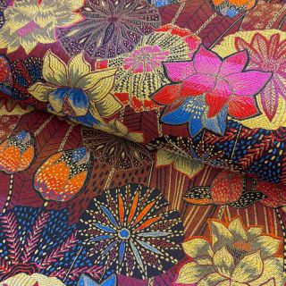 Decoration fabric jacquard Opium allover rouge