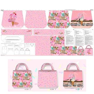 Decoration fabric KIDS BAG Pink dinner panel