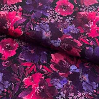 Viscose ROSELLA STRETCH Flowers digital print