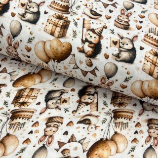 Double gauze/muslin Cuties design D digital print