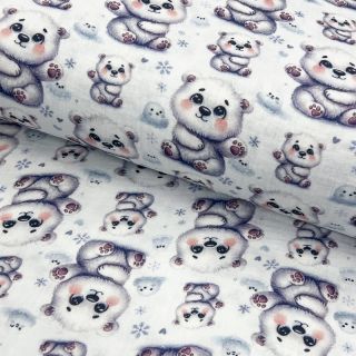 Double gauze/muslin Little friends design A digital print