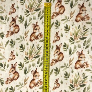 Double gauze/muslin Little friends design C digital print