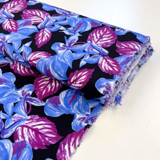 Viscose RADIANCE Anabella leaves black digital print