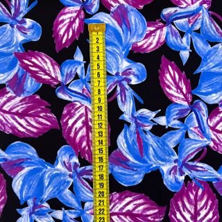 Viscose RADIANCE Anabella leaves black digital print