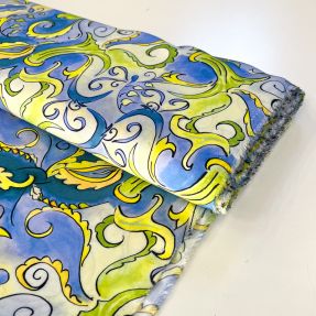 Viscose RADIANCE Abstract paisley blue digital print