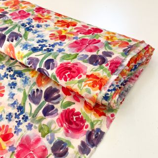 Viscose DOBBY Multi flowers digital print