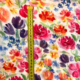 Viscose DOBBY Multi flowers digital print