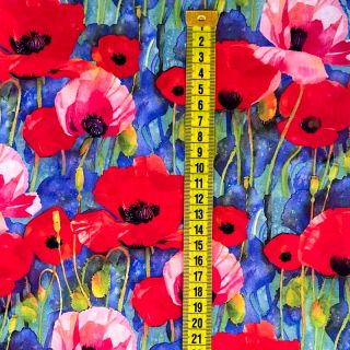 Viscose RADIANCE Poppies digital print