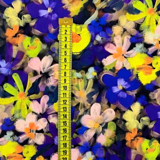 Viscose RADIANCE Cornelia flowers purple digital print