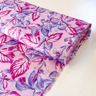 Viscose RADIANCE Anabella leaves pink digital print