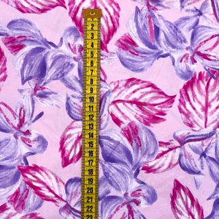 Viscose RADIANCE Anabella leaves pink digital print