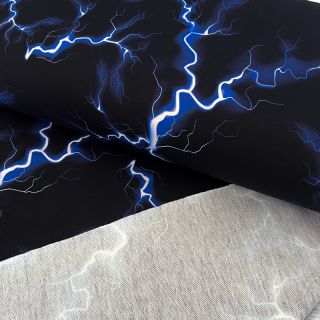 Sweat fabric Lightning black digital print