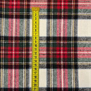 Cotton fabric YARN DYED CHECK BRUSHED Daniel ecru red