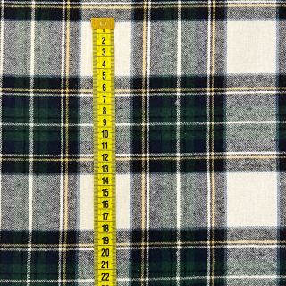 Cotton fabric YARN DYED CHECK BRUSHED Daniel ecru navy