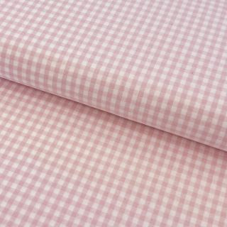 Cotton fabric YARN DYED CHECK BRUSHED light rose