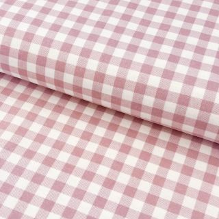 Cotton fabric FLANNEL Check light pink