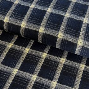 Scottish Check YARN DYED BRUSHED navy