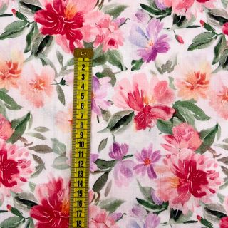 Double gauze/muslin Sunny flowers digital print