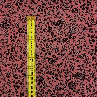 Double gauze/muslin Paisley flowers bordeaux