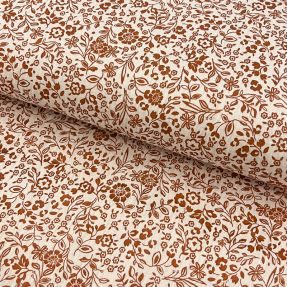 Double gauze/muslin Paisley flowers ecru