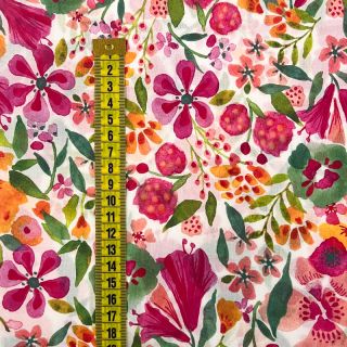 Cotton fabric VOILE Summer parade pink digital print